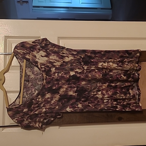 Daisy Fuentes Blouse, Pink, brown, & cream. XL. - Picture 3 of 8